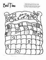 Coloring Quilt Pages Bed Time Bedtime Sheets Print Night Daycare Printable Block Animal Getcolorings Hospital Color Sheet Kids Printables Bedroom sketch template