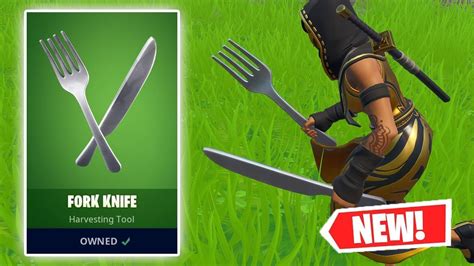 fork knife pickaxe gameplay  fortnite youtube