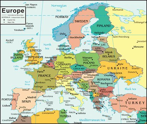 printable maps  europe