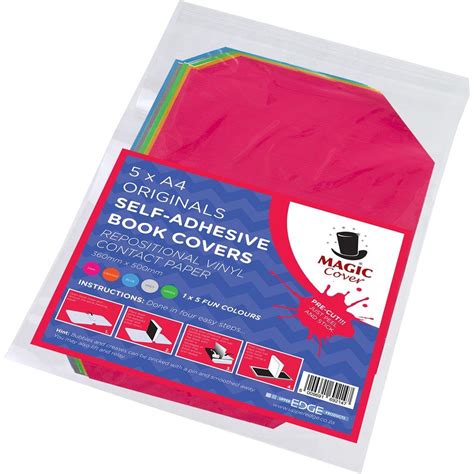 coloured  adhesive book covers  pre cut assorted colours waltons