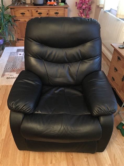 black faux leather recliner chair  telscombe cliffs east sussex
