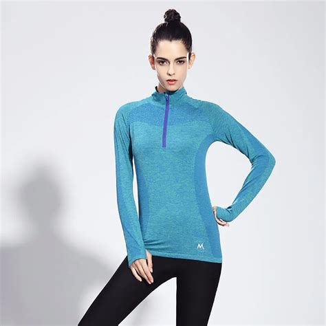 flandis yoga shirt collar tight running sport  shirt quick dry top outdoor fitness blue jogging
