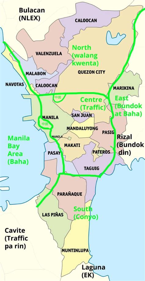 map  metro manila  stereotypes rphilippines