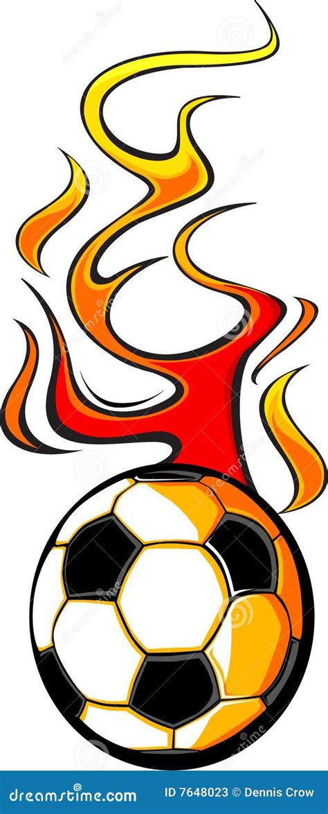 Flaming Soccer Ball V1 Stock Vector Illustration Of Speed 7648023