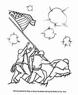 Coloring Iwo Jima Harbor Pearl Ww2 History Flag Pages Raising Usa Drawing Marine War Battle Kids Drawings Easy American Printables sketch template