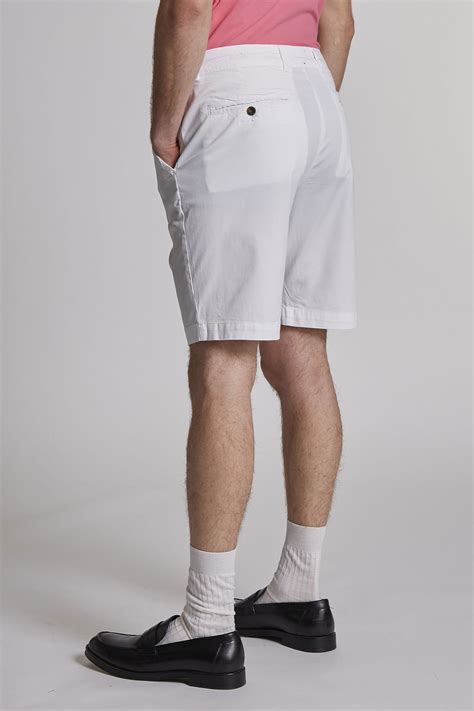 men s slim fit cotton bermuda shorts optic white la martina shop online
