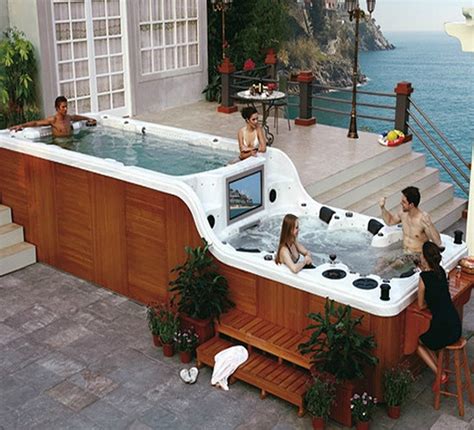 The Nicest Pictures Double Decker Hot Tub With Bar And Tv