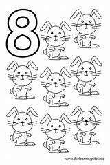 Number Coloring Outline Eight Rabbits Pages Sheets Numbers Printable Flashcard Flashcards Worksheets Preschoolers Al Thelearningsite Info Preschool Printablee Learning Kids sketch template