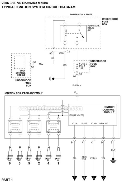part  ignition system wiring diagram    chevrolet malibu