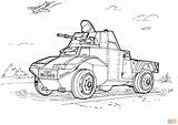 Coloring Pages Car Military Armored Drawing sketch template