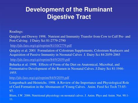ppt development of the ruminant digestive tract