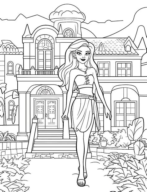 barbie coloring book  barbie coloring pages  kids  adults