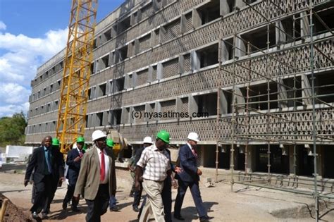 malawi vp inspects construction   office block  capital hill malawi nyasa times news