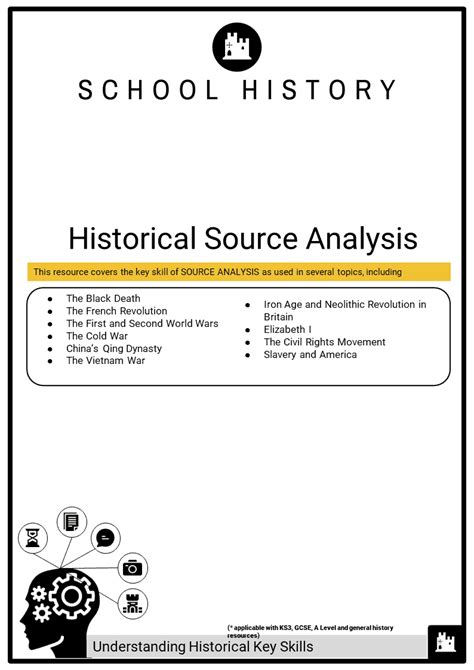 historical source analysis  lesson plan worksheet resource
