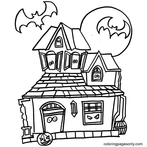 haunted house  printable coloring pages haunted house coloring