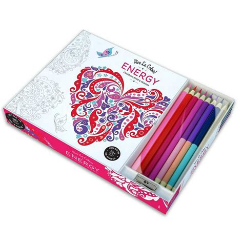 vive le color energy adult coloring book  pencils color therapy