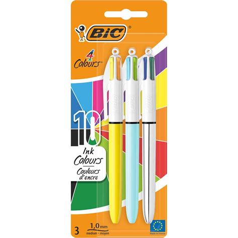 bic  colour ballpoint pens pack   assorted