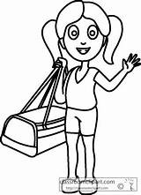 Clipart Bag Girl Holding Outline Travel People Clip Coloring Pages Family Person Searches Worksheet Recent Pronouns Use Presentations Websites Reports sketch template