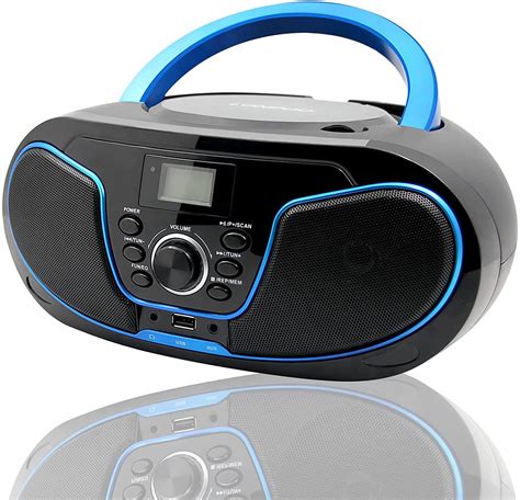 portable radio boombox cd player  bluetooth fm radio usb  aux  input  headphones