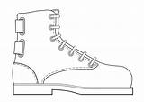 Coloring Boot Shoe Clipart Pages sketch template