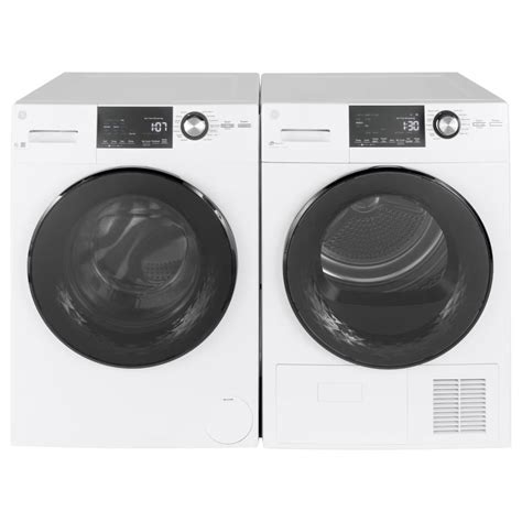 shop ge high efficiency  cu ft front load washer dryer set  white  lowescom