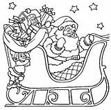 Santa Claus Coloring Christmas Sack Pages Printable Gifts Sleigh Hard Color Print Kids Colouring Navidad Sheets Book Noel Para Clip sketch template