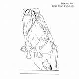 Thoroughbred Coloring Pages Getcolorings Jumper sketch template