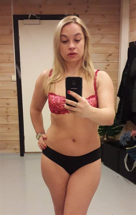 olga cabaeva  twitter selfie blonde lingerie rednails