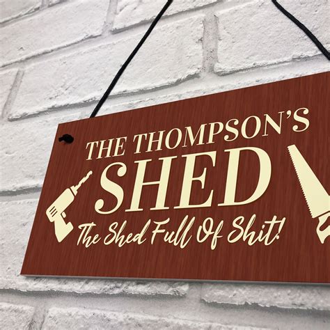 Funny Shed Sign Personalised Home Decor Door Sign Garden Plaque T