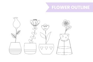 flower outline coloring page graphic  isalnesia creative fabrica