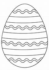 Easter Egg Coloring Pages Color Simple Printable Lines Print Straight Colors sketch template