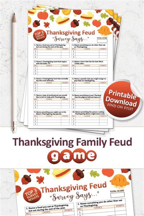 thanksgiving family feud game thanksgiving games etsy canada family