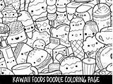 Coloring Kawaii Pages Cute Printable Doodle Food Foods Print Girls Adults Colouring Color Kids Getcolorings Book Etsy Pdf Colorings Animal sketch template