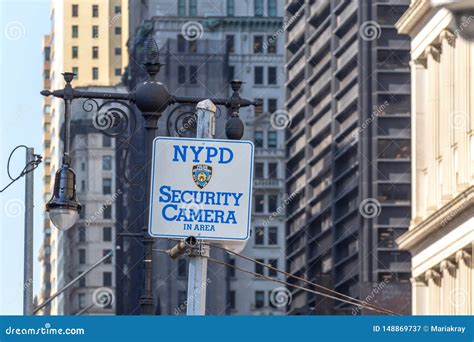 york city ny usa    nypd security surveillance camera   street  usa