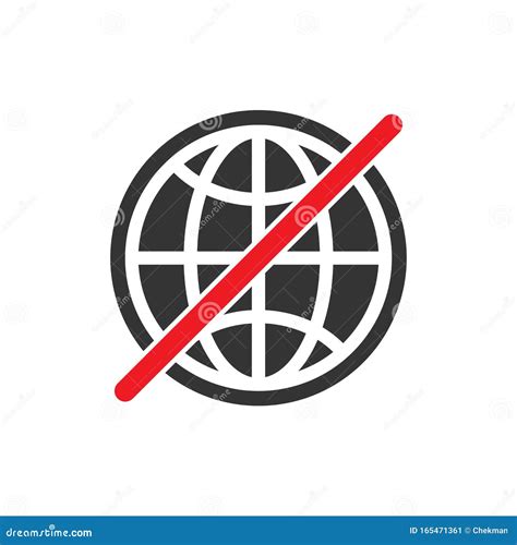 internet connection sign  globe vector icon stock illustration illustration  cancel