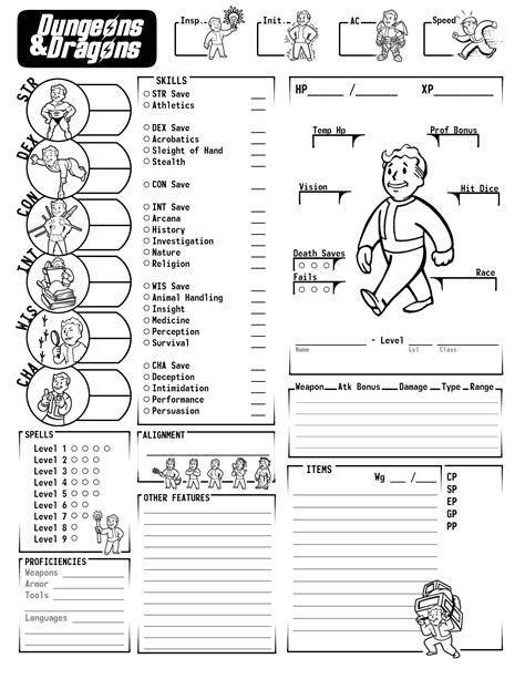 fallout dd   spelling dnd character sheet rpg character