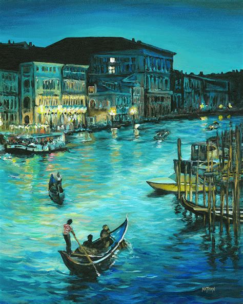 Venice Night Painting By Nathan Lewis