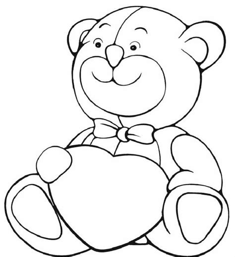 teddy bear holding heart coloring pages heart coloring pages bear