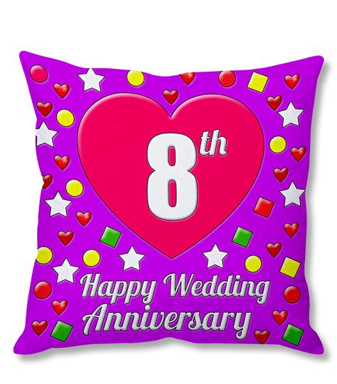 happy wedding anniversary multi colour printed cushion cover buy