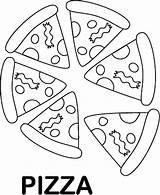 Coloring Pizza Pages Only sketch template