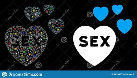 Flare Mesh 2d Sex Hearts Icon Con Lugares Destacados Ilustración Del