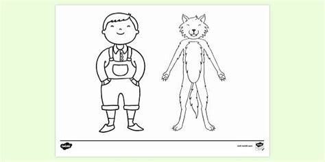 boy  cried wolf colouring sheet printable