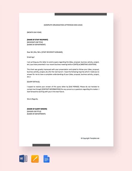 query letter    query letter samples   ms word