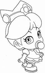 Peach Princess Coloring Pages Printable Baby Mario Popular sketch template