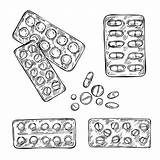Blister Capsules Pills sketch template