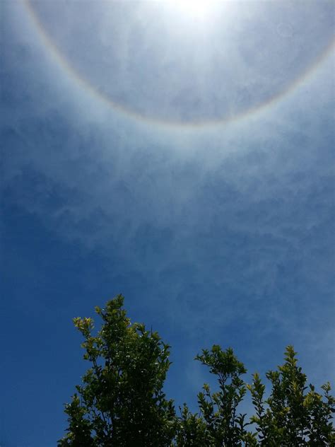 there was a 360 degree rainbow around the sun in western