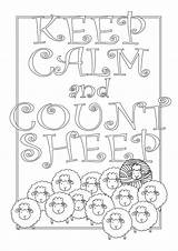 Coloring Calm Count Sheep Keep Pages Open Click sketch template