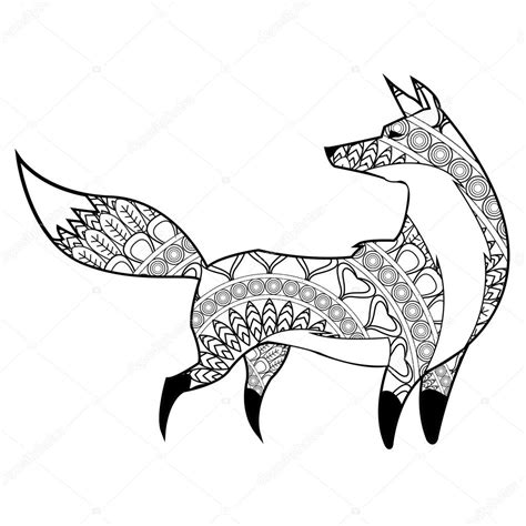 mandala fox coloring pages coloring pages