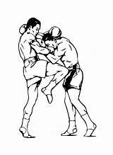 Muay Thai Kickboxing Drawing Martial Arts Boxing Fighter Boran Logo Hand Getdrawings Introduction Overview Mma Kicks Aikido Choose Board sketch template