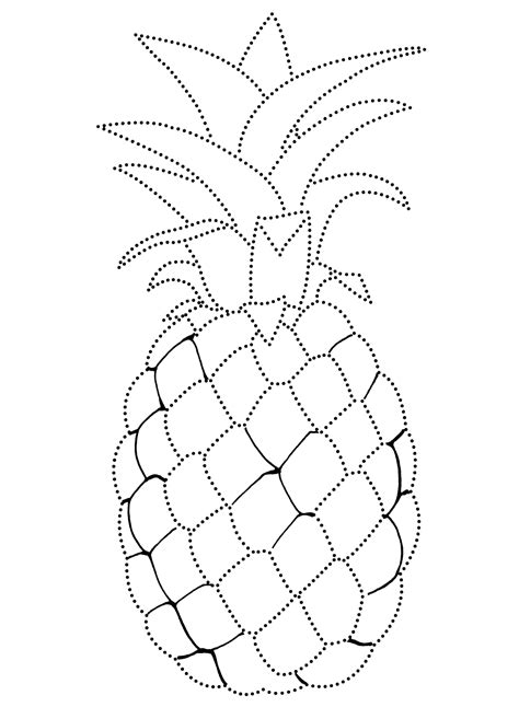 coloring page pineapple
